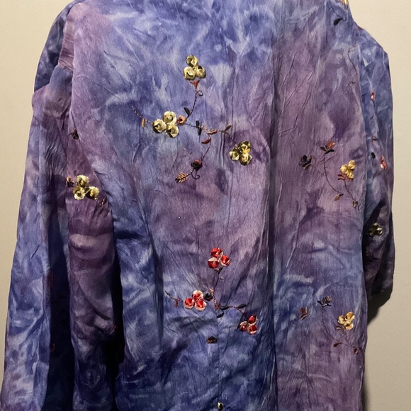 VENUS FASHION   embroidered  button up  blouse  SIZE LARGE NWT - Picture 8 of 9